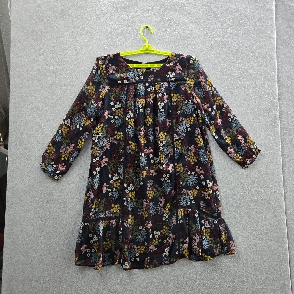 LOFT Outlet Women Dress L Black Floral A-Line Casual Dress Cottagecore Pleated